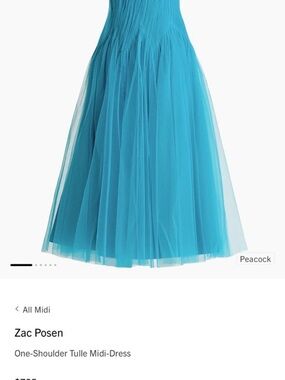 Zac Posen Turquoise Tulle Midi Skirt
